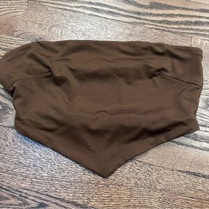 Brown Strapless Crop Top
